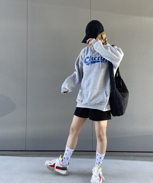 ARCADE（アーケード）の「韓国風 春服 オーバーサイズ カレッジロゴ フーディー スウェット パーカー -ARCADE Limited Line-（パーカー・レディース・グレー/グリーン/イエロー・FREE）」の16枚目の写真