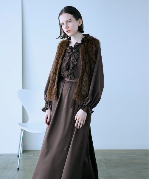 Marilyn Moon（マリリンムーン）の「2way shaggy knit vest（ベスト・レディース・ブラウン/ベージュ/ブラック・FREE）」の8枚目の写真