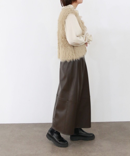 Marilyn Moon（マリリンムーン）の「2way shaggy knit vest（ベスト・レディース・ブラウン/ベージュ/ブラック・FREE）」の10枚目の写真