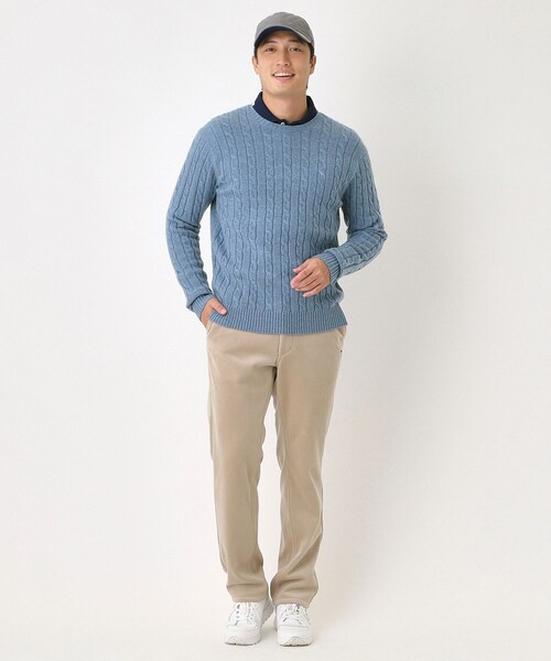 adabat（アダバット）の「ケーブル柄クルーネックニット（ニット/セーター・メンズ・ライトブルー/レッド系1/ブラック/ライトグレー・50/48/46）」の15枚目の写真