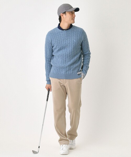 adabat（アダバット）の「ケーブル柄クルーネックニット（ニット/セーター・メンズ・ライトブルー/レッド系1/ブラック/ライトグレー・50/48/46）」の14枚目の写真