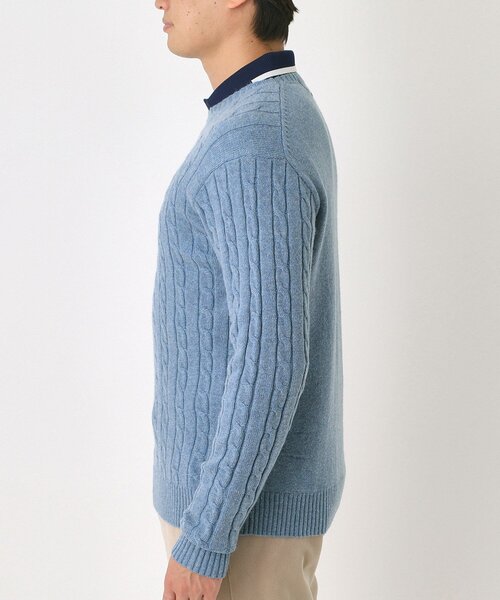 adabat（アダバット）の「ケーブル柄クルーネックニット（ニット/セーター・メンズ・ライトブルー/レッド系1/ブラック/ライトグレー・50/48/46）」の11枚目の写真
