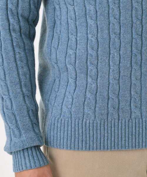 adabat（アダバット）の「ケーブル柄クルーネックニット（ニット/セーター・メンズ・ライトブルー/レッド系1/ブラック/ライトグレー・50/48/46）」の7枚目の写真