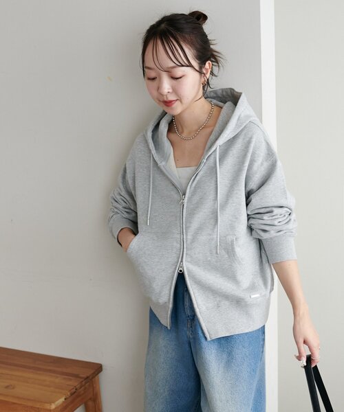 DISCOAT(ディスコート)の「裏毛Wジップパーカー(パーカー・レディース・ネイビー/アイボリー/ライトグレー・FREE)」の17枚目の写真