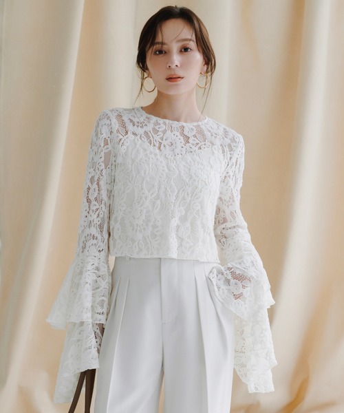 M パフスリーブ 白 レース ブラウス ボリューム袖 ふんわり カットソー ⑮Ⅲ 楽天市場】【店内全品SALE】 キャンディースリーブ 刺繍 レース