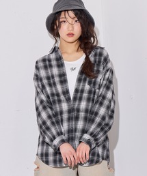 BISKEE | フード付きBIGチェックシャツ(シャツ/ブラウス)