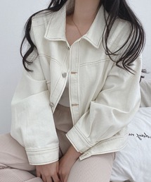 2ly2（トゥーリートゥー）の「ゆったりラフに羽織れるステッチジャケット（デニムジャケット）」