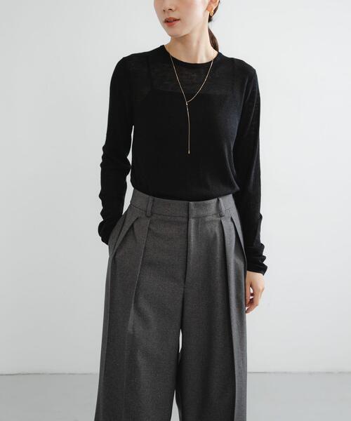 URBAN RESEARCH（アーバンリサーチ）の「new basic　LOA THERMAL CREWKNIT（ニット/セーター・レディース・ブラック/カーキ/オフホワイト・FREE）」の16枚目の写真