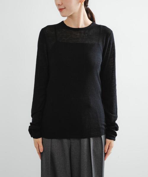 URBAN RESEARCH（アーバンリサーチ）の「new basic　LOA THERMAL CREWKNIT（ニット/セーター・レディース・ブラック/カーキ/オフホワイト・FREE）」の14枚目の写真