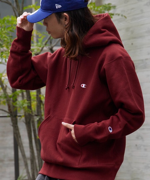 Champion(チャンピオン)の「Champion/チャンピオン RW HOODED SWEATSHIRT リバースウィーブ(R) フーデッドスウェットシャツ(パーカー・メンズ・グレー/バーガンディー/ダークネイビー/ブラック・XL/L/M)」の14枚目の写真
