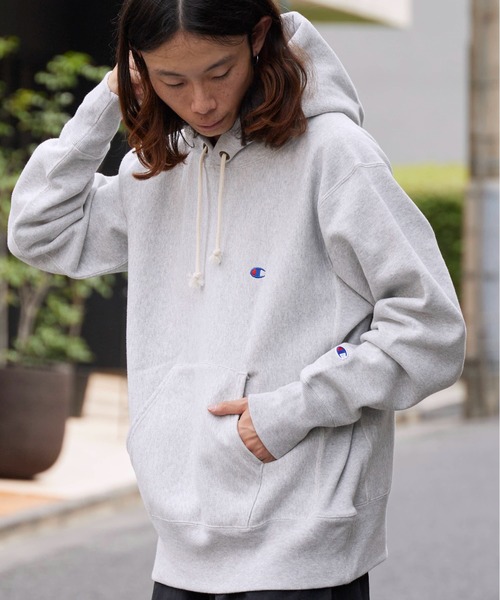Champion(チャンピオン)の「Champion/チャンピオン RW HOODED SWEATSHIRT リバースウィーブ(R) フーデッドスウェットシャツ(パーカー・メンズ・グレー/バーガンディー/ダークネイビー/ブラック・XL/L/M)」の22枚目の写真