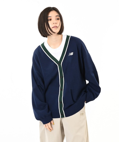 NEW BALANCE（ニューバランス）の「ラインニットカーディガン（カーディガン/ボレロ・レディース・ライトグレー/ネイビー/ダークグリーン・LARGE/MEDIUM/X-LARGE/SMALL）」の3枚目の写真
