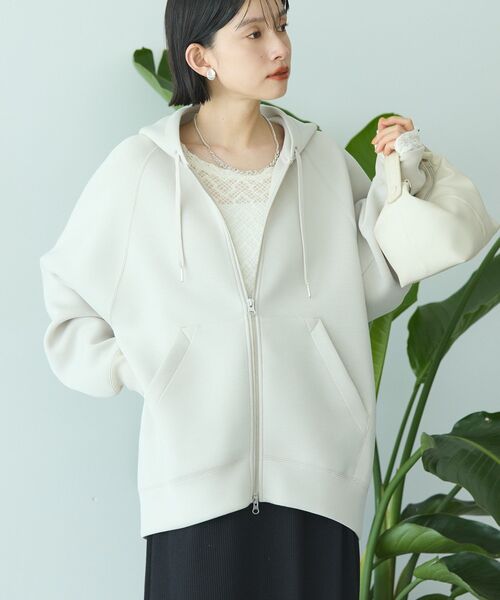 AMERICAN HOLIC（アメリカンホリック）の「ダンボールポンチZIPパーカー（パーカー・レディース・ブラック/杢グレー/グレイッシュベージュ/グレー系その他2・M/L）」の9枚目の写真