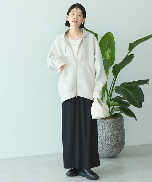 AMERICAN HOLIC（アメリカンホリック）の「ダンボールポンチZIPパーカー（パーカー・レディース・ブラック/杢グレー/グレイッシュベージュ/グレー系その他2・M/L）」の13枚目の写真