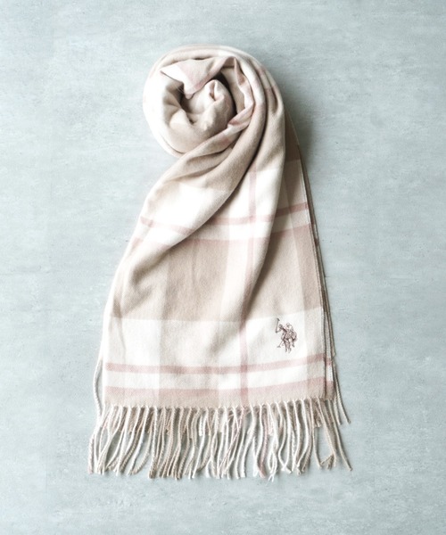 U.S. POLO ASSN.（ユーエスポロアッスン）の「【U.S. POLO ASSN.】 ユーエスポロアッスン　ロゴ刺繍マフラー　USPA-2018/2019（マフラー・レディース・ネイビー/ブルー系その他/オレンジ/ホワイト/ベージュ系その他/キャメル/ピンク/レッド/ブラック/グレー系その他/ピンク系その他/オフホワイト/ブラック系その他/グレー/ダークグリーン/ターコイズブルー/レモンイエロー・FREE）」の15枚目の写真