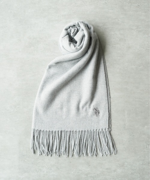 U.S. POLO ASSN.（ユーエスポロアッスン）の「【U.S. POLO ASSN.】 ユーエスポロアッスン　ロゴ刺繍マフラー　USPA-2018/2019（マフラー・レディース・ネイビー/ブルー系その他/オレンジ/ホワイト/ベージュ系その他/キャメル/ピンク/レッド/ブラック/グレー系その他/ピンク系その他/オフホワイト/ブラック系その他/グレー/ダークグリーン/ターコイズブルー/レモンイエロー・FREE）」の5枚目の写真