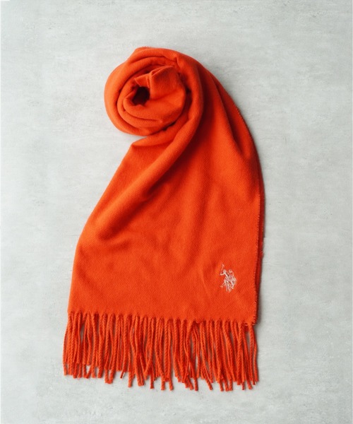 U.S. POLO ASSN.（ユーエスポロアッスン）の「【U.S. POLO ASSN.】 ユーエスポロアッスン　ロゴ刺繍マフラー　USPA-2018/2019（マフラー・レディース・ネイビー/ブルー系その他/オレンジ/ホワイト/ベージュ系その他/キャメル/ピンク/レッド/ブラック/グレー系その他/ピンク系その他/オフホワイト/ブラック系その他/グレー/ダークグリーン/ターコイズブルー/レモンイエロー・FREE）」の17枚目の写真