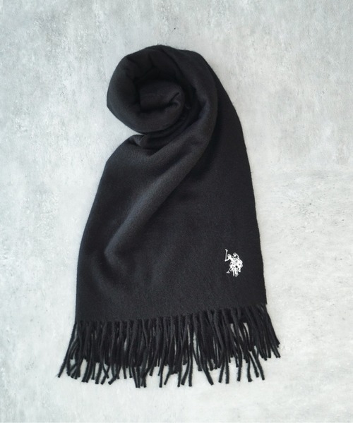 U.S. POLO ASSN.（ユーエスポロアッスン）の「【U.S. POLO ASSN.】 ユーエスポロアッスン　ロゴ刺繍マフラー　USPA-2018/2019（マフラー・レディース・ネイビー/ブルー系その他/オレンジ/ホワイト/ベージュ系その他/キャメル/ピンク/レッド/ブラック/グレー系その他/ピンク系その他/オフホワイト/ブラック系その他/グレー/ダークグリーン/ターコイズブルー/レモンイエロー・FREE）」の3枚目の写真