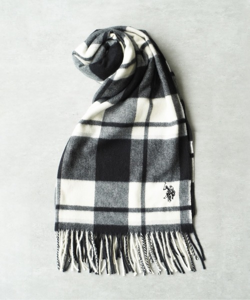 U.S. POLO ASSN.（ユーエスポロアッスン）の「【U.S. POLO ASSN.】 ユーエスポロアッスン　ロゴ刺繍マフラー　USPA-2018/2019（マフラー・レディース・ネイビー/ブルー系その他/オレンジ/ホワイト/ベージュ系その他/キャメル/ピンク/レッド/ブラック/グレー系その他/ピンク系その他/オフホワイト/ブラック系その他/グレー/ダークグリーン/ターコイズブルー/レモンイエロー・FREE）」の20枚目の写真