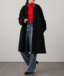 NAGIE ノーカラーコート 定価25300円 unisex ブラック 調整可能 FREAK'S STORE ノーカラーコート コート ノーカラー