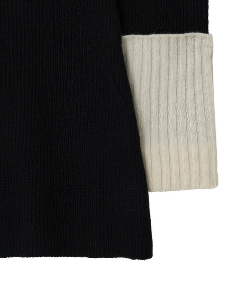 Kijun(キジュン)の「Kijun/キジュン Half Zip-Up Knit Dress リブ編み ウールニットワンピース(ワンピース・レディース・ブラック・S/M)」の2枚目の写真