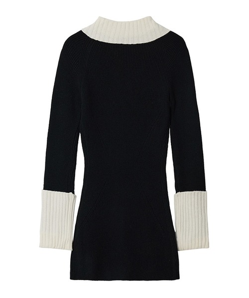 Kijun(キジュン)の「Kijun/キジュン Half Zip-Up Knit Dress リブ編み ウールニットワンピース(ワンピース・レディース・ブラック・S/M)」の9枚目の写真