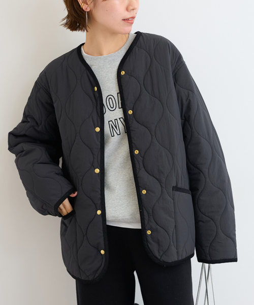 JOURNAL STANDARD relume（ジャーナルスタンダード　レリューム）の「コクーンキルティングブルゾン（その他アウター・レディース・ブラック/カーキ/ブラウン・FREE）」の2枚目の写真