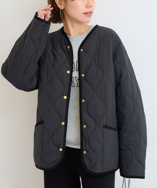 JOURNAL STANDARD relume（ジャーナルスタンダード　レリューム）の「コクーンキルティングブルゾン（その他アウター・レディース・ブラック/カーキ/ブラウン・FREE）」の8枚目の写真