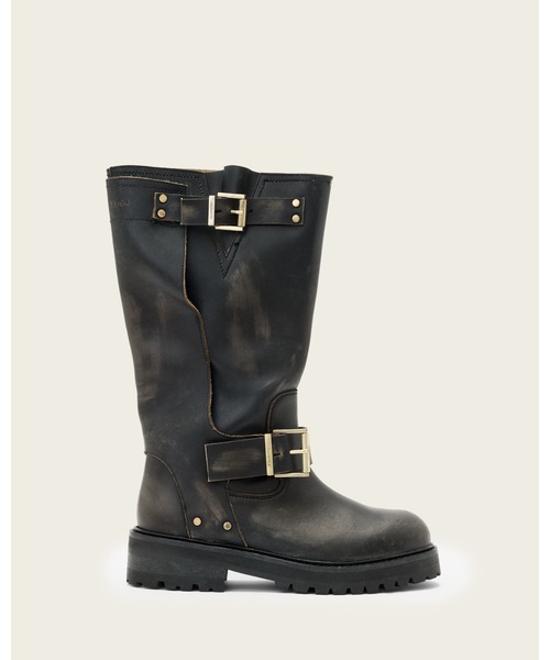 ALLSAINTS(オールセインツ)の「TAY LEATHER BIKER BOOTS | TAY レザー バイカー ブーツ(ブーツ・レディース・ダークブラウン・UK3/UK4/UK5/UK6)」の1枚目の写真