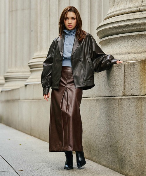 ショールカラー レザー ブルゾン KINO THE KEI（その他アウター