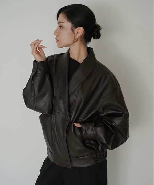 セール】ショールカラー レザー ブルゾン KINO THE KEI（その他