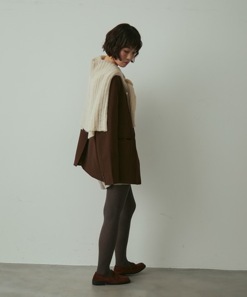 full/fill.(フルフィル)の「ribbon no collar jacket / リボン付きノーカラージャケット(ノーカラージャケット・レディース・グレー/ブラウン・FREE)」の13枚目の写真