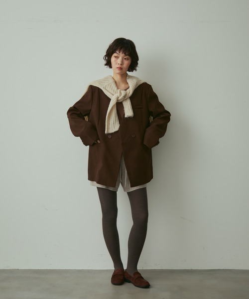 full/fill.(フルフィル)の「ribbon no collar jacket / リボン付きノーカラージャケット(ノーカラージャケット・レディース・グレー/ブラウン・FREE)」の10枚目の写真