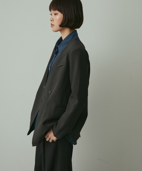full/fill.(フルフィル)の「ribbon no collar jacket / リボン付きノーカラージャケット(ノーカラージャケット・レディース・グレー/ブラウン・FREE)」の17枚目の写真