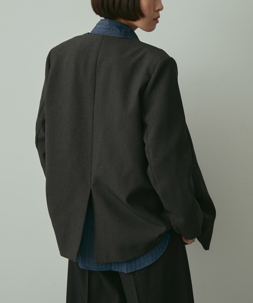 full/fill.(フルフィル)の「ribbon no collar jacket / リボン付きノーカラージャケット(ノーカラージャケット・レディース・グレー/ブラウン・FREE)」の18枚目の写真