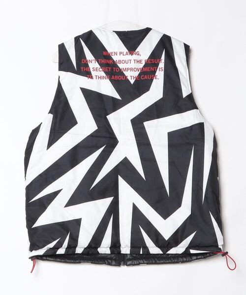 SWINGGGR（スウィンガー）の「THE SWINGGGR/ザ スウィンガー/GEOMETRY REVERSIBLE VEST（ダウンベスト・メンズ・ブラック・3/2）」の2枚目の写真