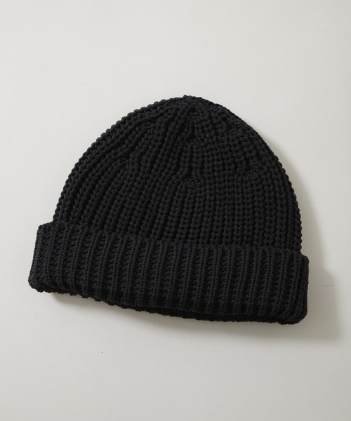 NANO universe（ナノユニバース）の「｢NJ/CLUB｣ 5Gホールガーメント畔編みニットキャップ（ニットキャップ/ビーニー・メンズ・グレー/ブルー/ブラック/ベージュ・FREE）」の6枚目の写真