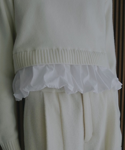 MANOF(マノフ)の「BALLOON DOCKING KNIT(ニット/セーター・レディース・アイボリー/ブラック/グレー・F)」の11枚目の写真
