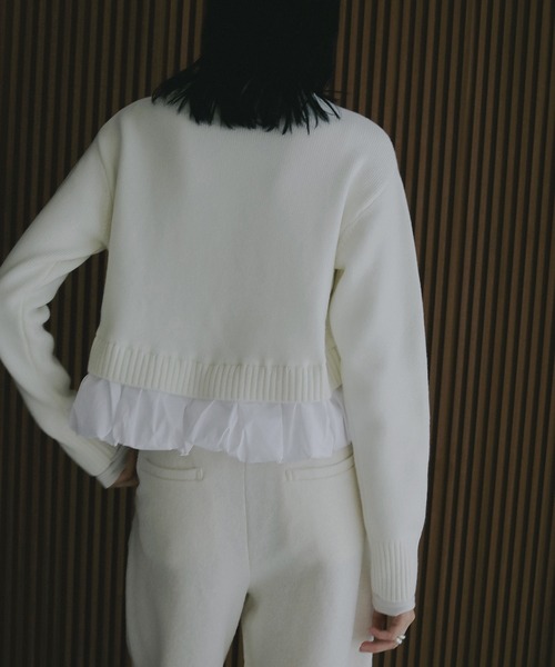 MANOF(マノフ)の「BALLOON DOCKING KNIT(ニット/セーター・レディース・アイボリー/ブラック/グレー・F)」の8枚目の写真