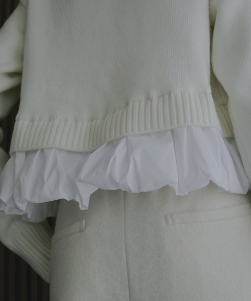 MANOF(マノフ)の「BALLOON DOCKING KNIT(ニット/セーター・レディース・アイボリー/ブラック/グレー・F)」の12枚目の写真