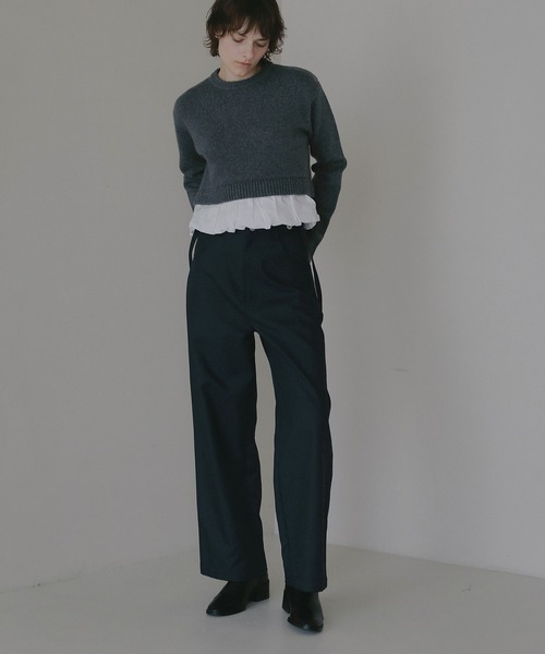 MANOF(マノフ)の「BALLOON DOCKING KNIT(ニット/セーター・レディース・アイボリー/ブラック/グレー・F)」の21枚目の写真
