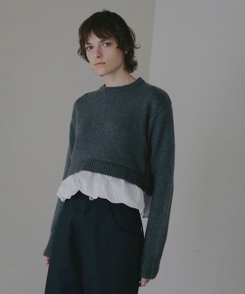 MANOF(マノフ)の「BALLOON DOCKING KNIT(ニット/セーター・レディース・アイボリー/ブラック/グレー・F)」の17枚目の写真