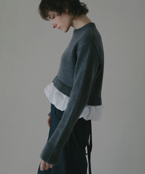 MANOF(マノフ)の「BALLOON DOCKING KNIT(ニット/セーター・レディース・アイボリー/ブラック/グレー・F)」の19枚目の写真