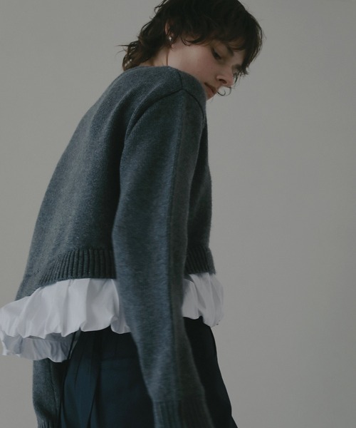 MANOF(マノフ)の「BALLOON DOCKING KNIT(ニット/セーター・レディース・アイボリー/ブラック/グレー・F)」の20枚目の写真