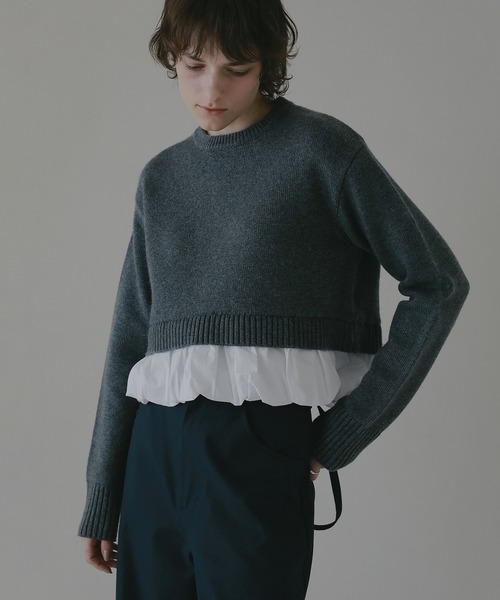MANOF(マノフ)の「BALLOON DOCKING KNIT(ニット/セーター・レディース・アイボリー/ブラック/グレー・F)」の14枚目の写真