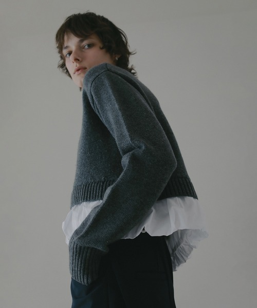 MANOF(マノフ)の「BALLOON DOCKING KNIT(ニット/セーター・レディース・アイボリー/ブラック/グレー・F)」の18枚目の写真