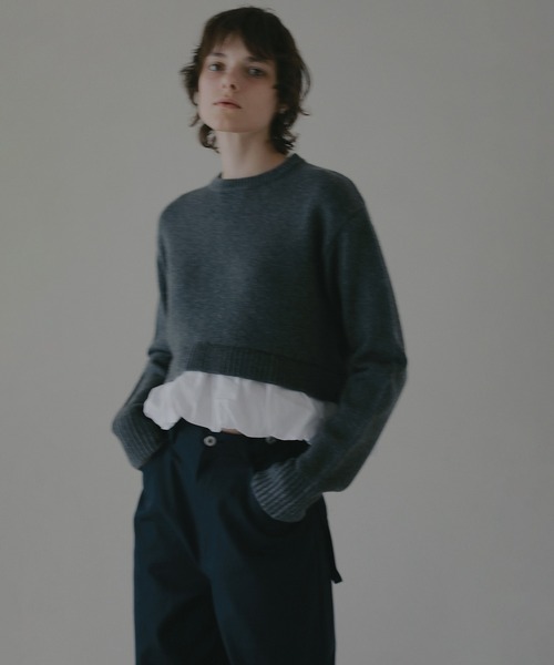 MANOF(マノフ)の「BALLOON DOCKING KNIT(ニット/セーター・レディース・アイボリー/ブラック/グレー・F)」の16枚目の写真