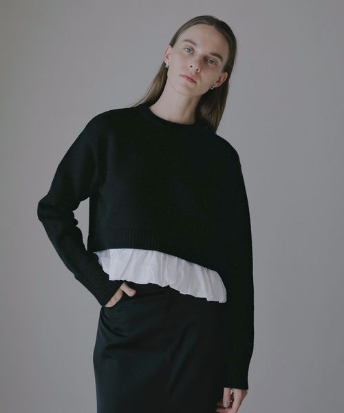 MANOF(マノフ)の「BALLOON DOCKING KNIT(ニット/セーター・レディース・アイボリー/ブラック/グレー・F)」の22枚目の写真