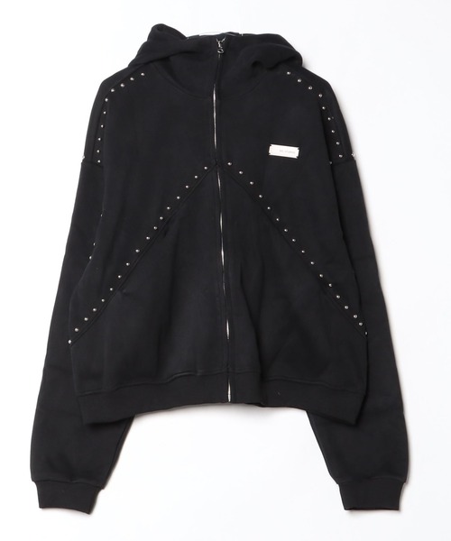 KsG(ケーエスジー)の「Studs Line Zip Hoodie(パーカー・レディース・ホワイト/ブラック・SMALL/MEDIUM/LARGE)」の8枚目の写真