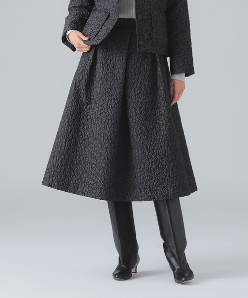 EFFE BEAMS（エッフェビームス）の「フクレ ジャカード スカート（スカート・レディース・ブラック系その他4・38/36）」の9枚目の写真